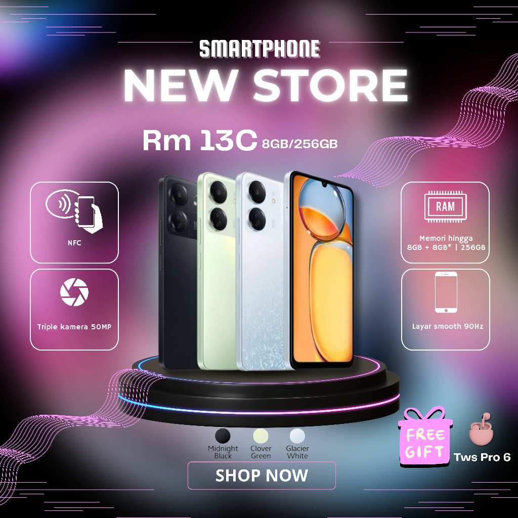 [Bekas] [Seperti baru 99%] Smartphone Bisa COD HP XIAOMI 13C - [RAM 8GB + ROM 256GB] SEGEL FULLSET G