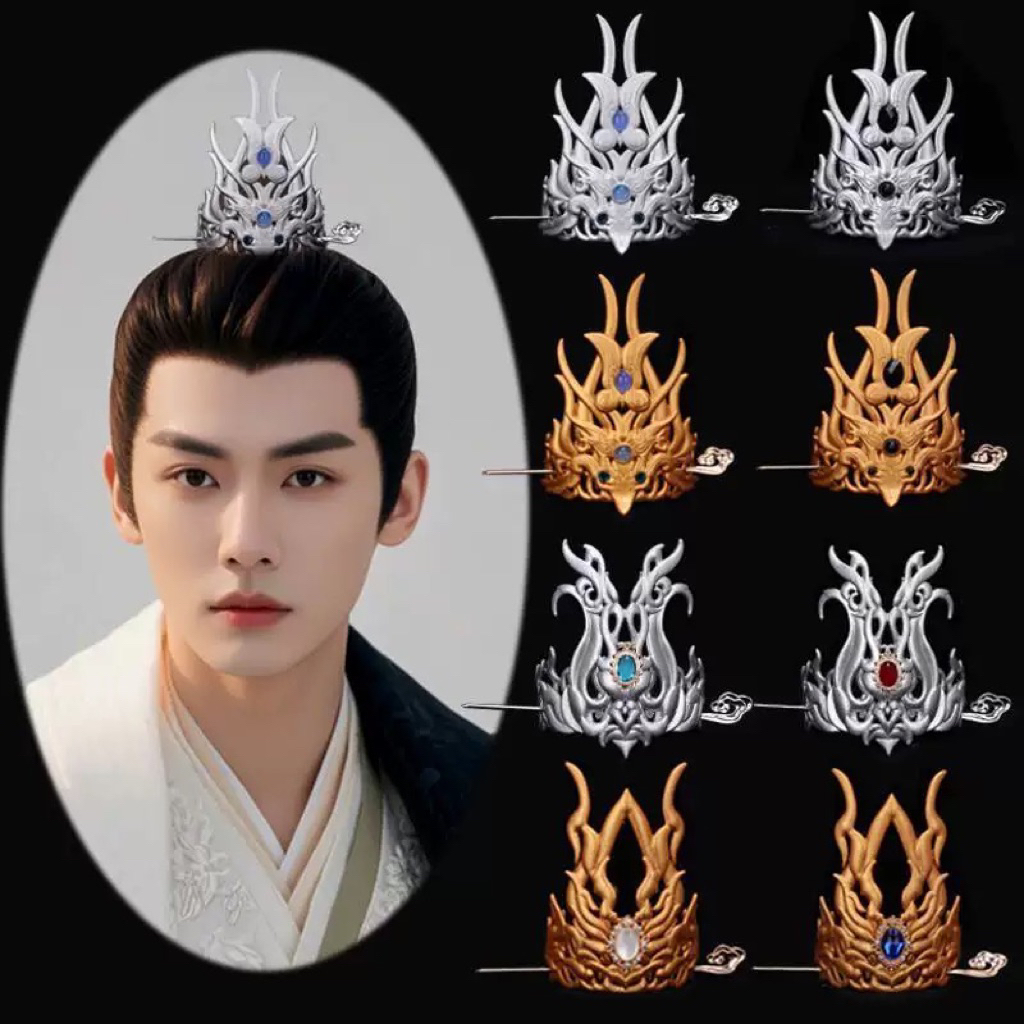 akesoris rambut hanfu pria pangeran / raja , perlengkapan adat tradisional chinese mahkota pria