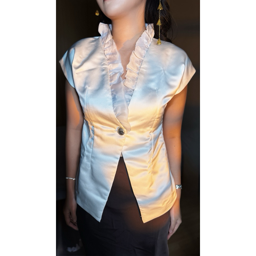 Rupa Jiwa Classic Signature Satin Ruffle Vest | Outer Satin Formal Kondangan