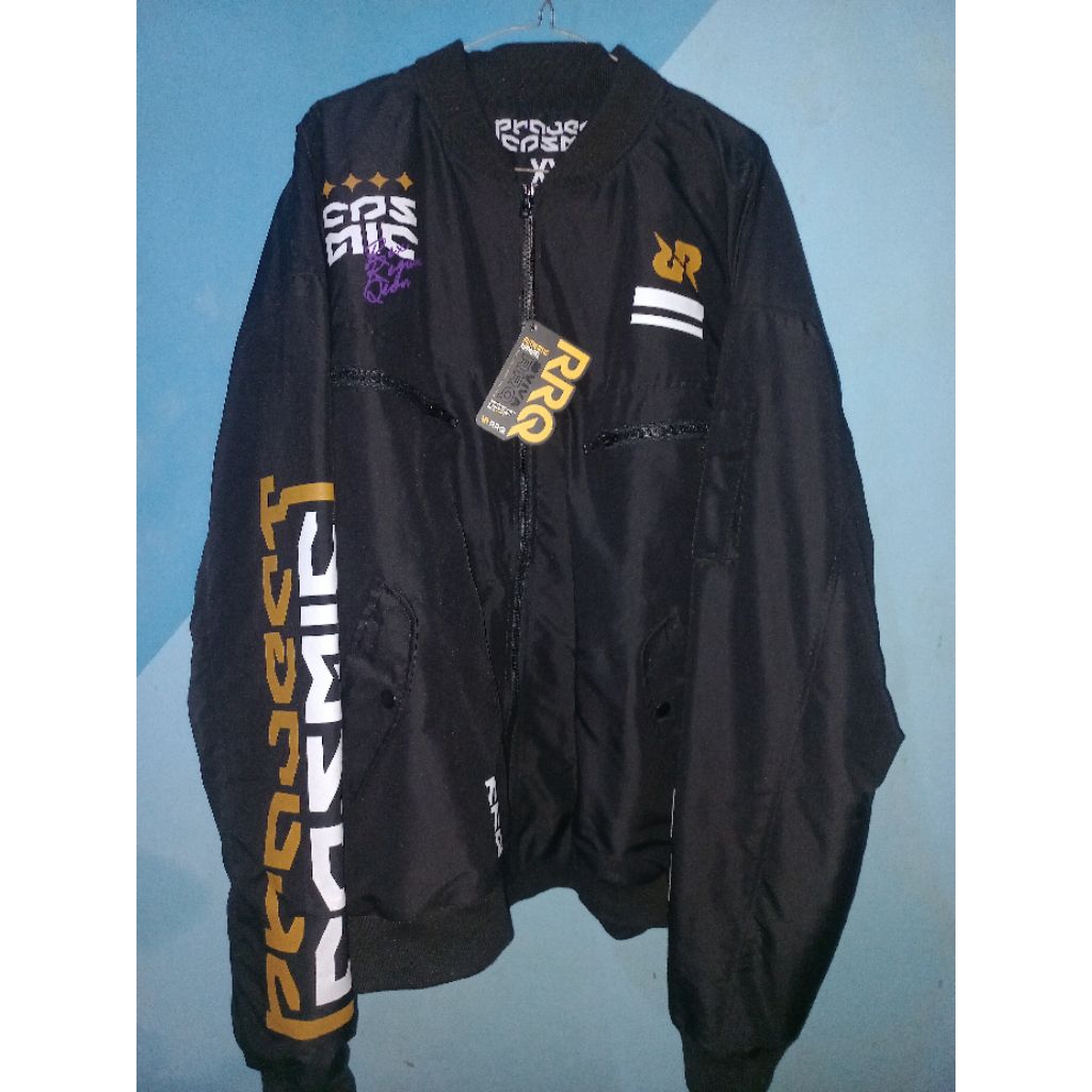 JAKET RRQ - RRQ BOMBER PROJECT COSMIC BLACK ORI uk.XXL(NEGO BOLEH)