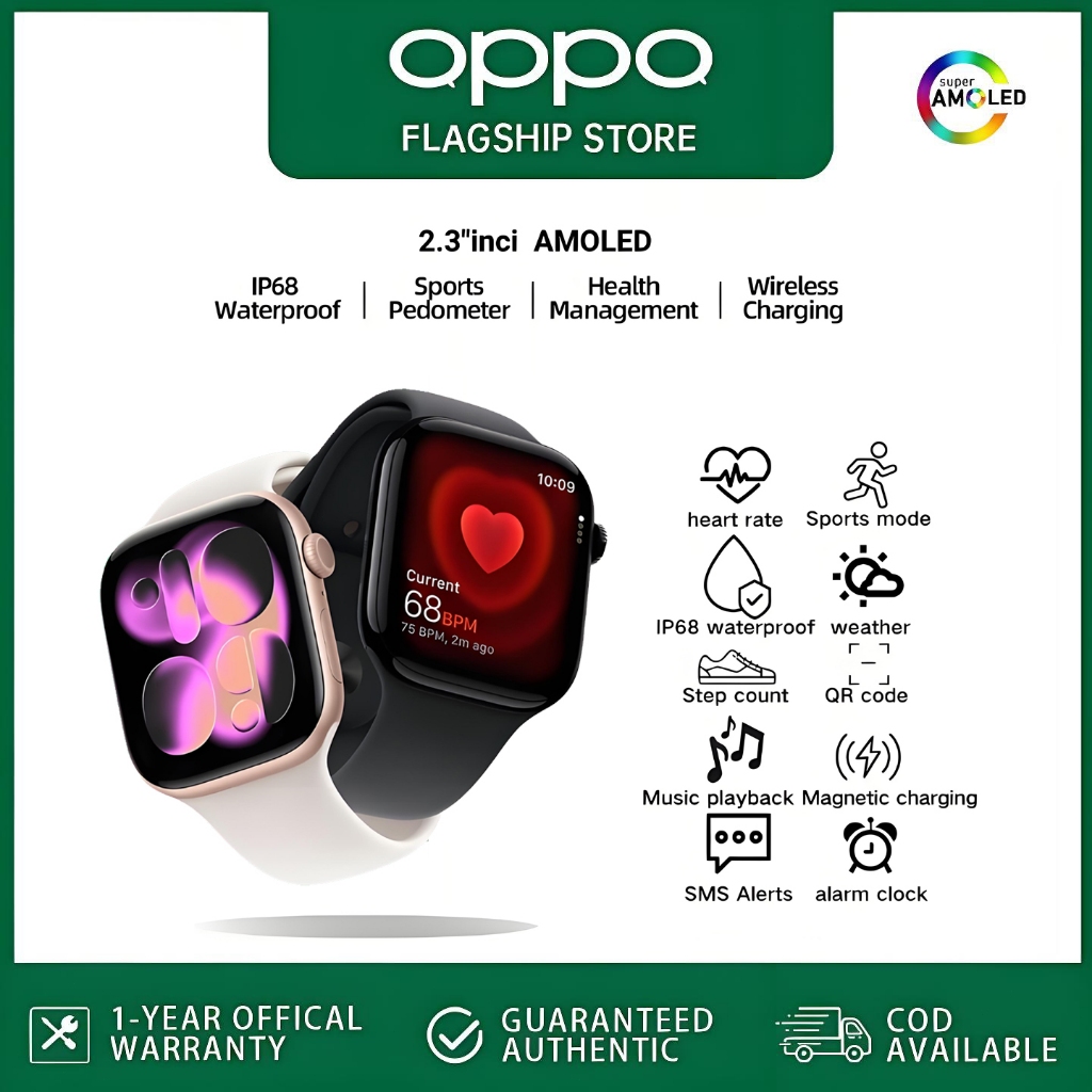 [COD] OPPO SmartWatch 11 pro max Wanita tahan air Jam Pintar bluetooth olahraga Smart Watch Gps peta