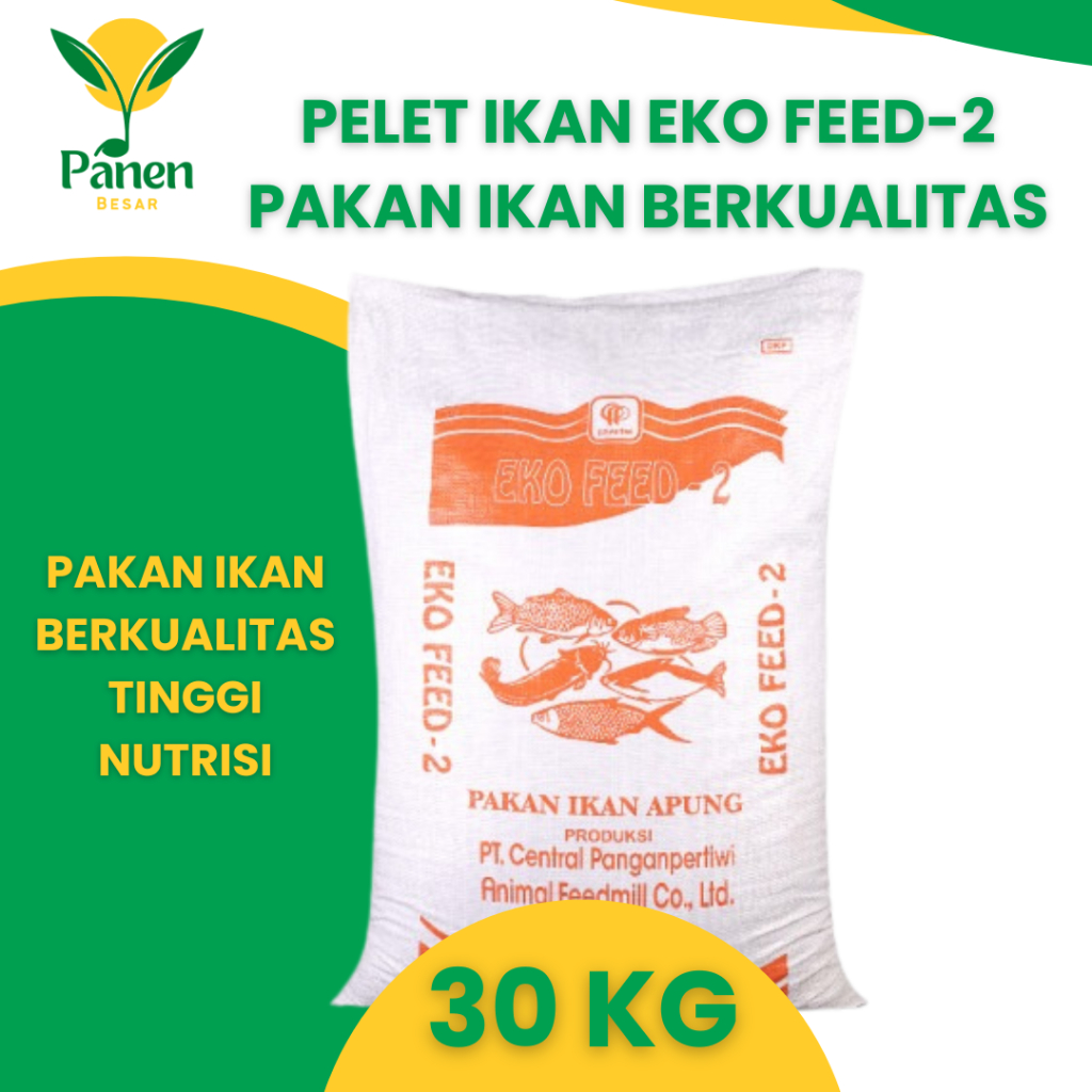 Terlaris Pakan Ikan Apung Eko Feed jual per karung isi  30kg Pelet ikan Untuk Lele Patin Nila Banden