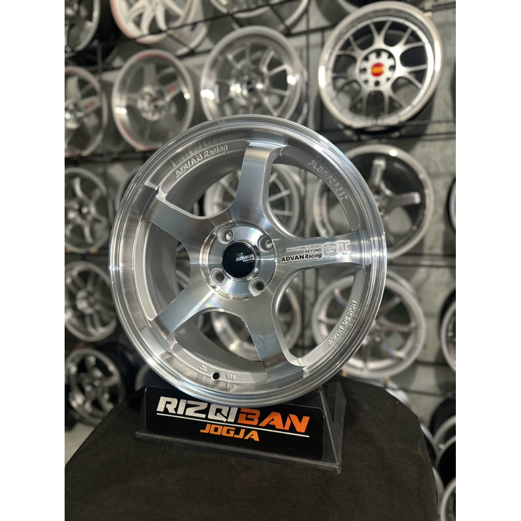 velg advan GT r16 full polish pcd 4x100 kondisi baru