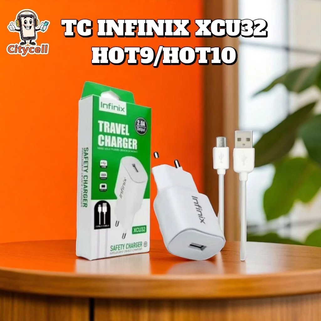 Travel Charger Infinix XCU32 MICRO USB & TYPE-C support Hot 9 Hot 10 Hot 10/11 Play Casan Hp Infinix