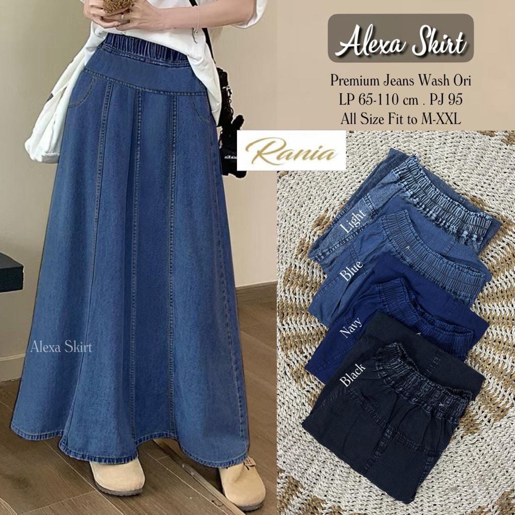 Bawahan Rok Panjang SoftJeans Alexa Skirt Lebar Bawah Rok Kekinian
