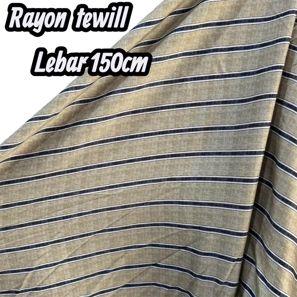 kain rayon twill - rayon twill motif salur pink - rayon meteran - adem - lembut {CTK}
