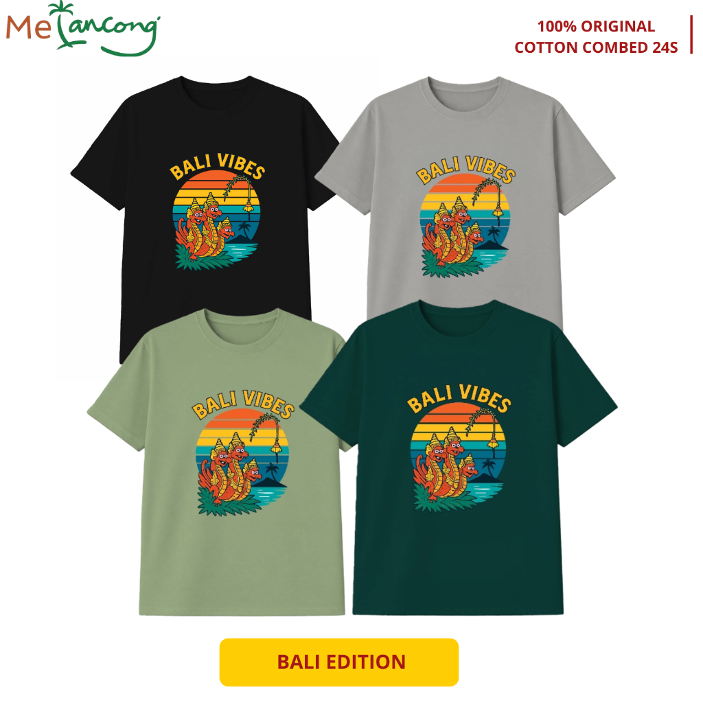 T-shirt Kaos Lengan Pendek Baju Pria Wanita Combed Cowok High Kain Bali KSBL022