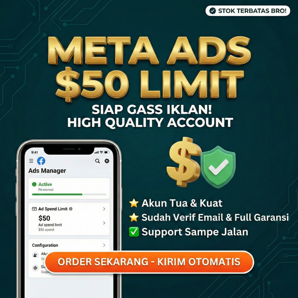 FB Ads Personal aktif (batas $50-$250), Teman 0-5000, Dapat membuat halaman beranda publik, diverifi