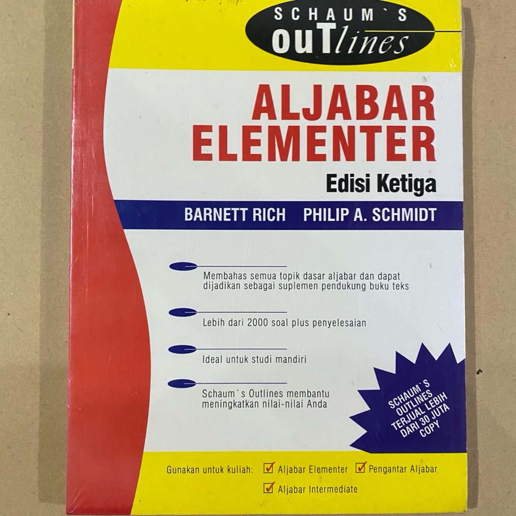 Buku schaum outlines ALJABAR ELEMENTER edisi ketiga / barnett rich / erlangga