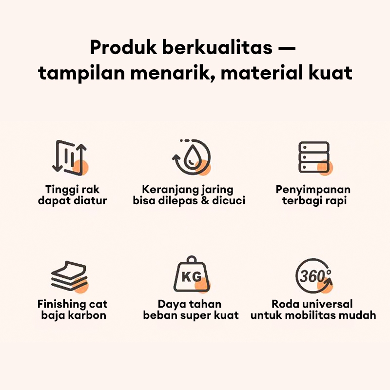 Rak Chiki Serbaguna Rak Gawang Sembako Roda Rak Snack Susun Rak Troli Rak Dapur Roda
