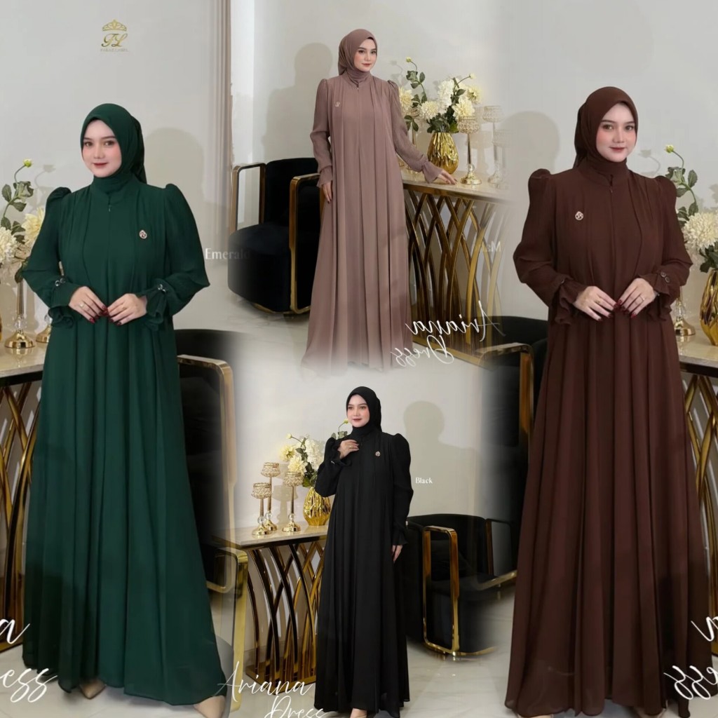 Gamis Remaja Gamis Busui Ariana Dress Ceruty Baby Doll Premium Baju Pesta Lebaran Remaja Putri