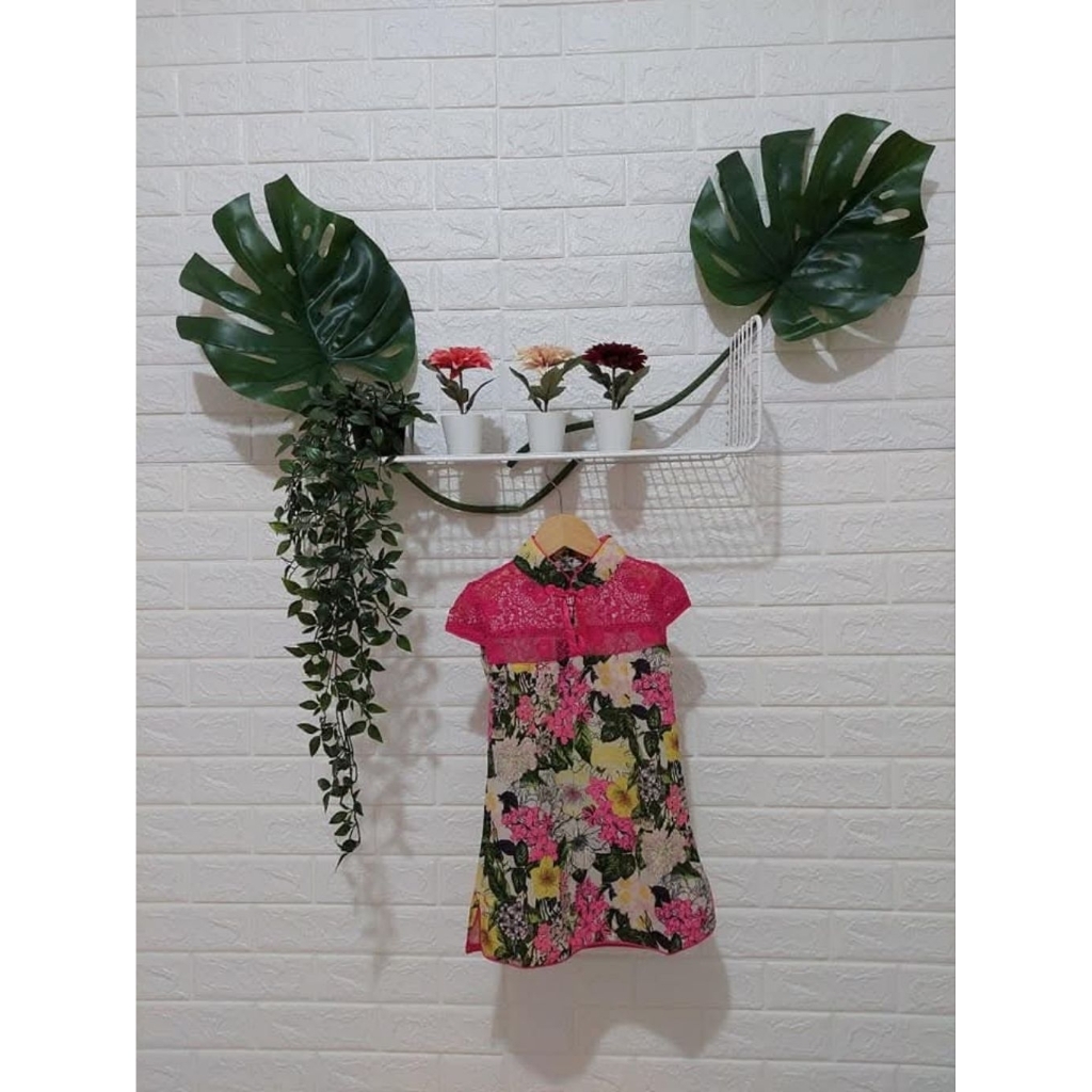 Dress Cheongsam anak cewek baju IMPORT motif bunga code 2