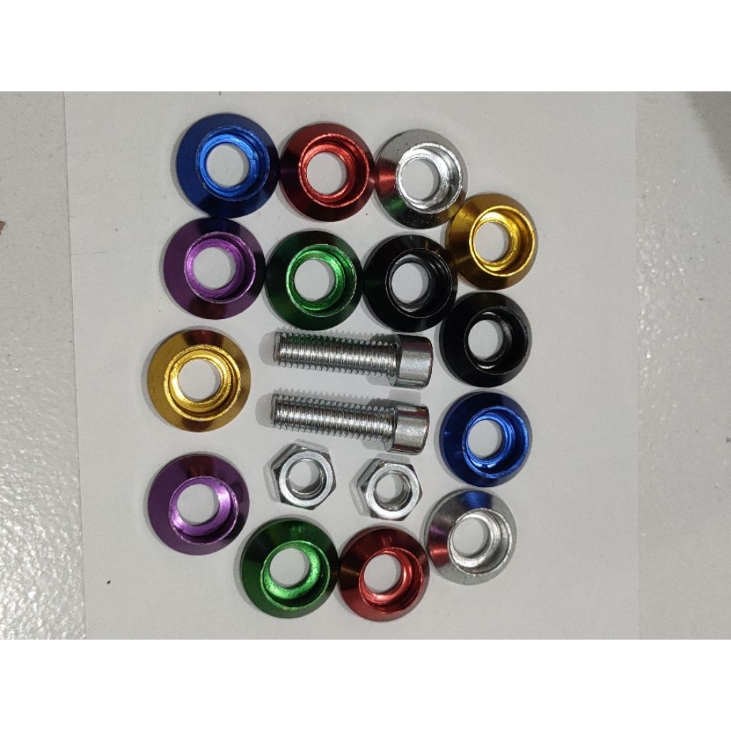 (Perbiji) Baut L Baut Monel ukuran drat 10 Baut Plat Nomor Baut Bodi motor Mobil