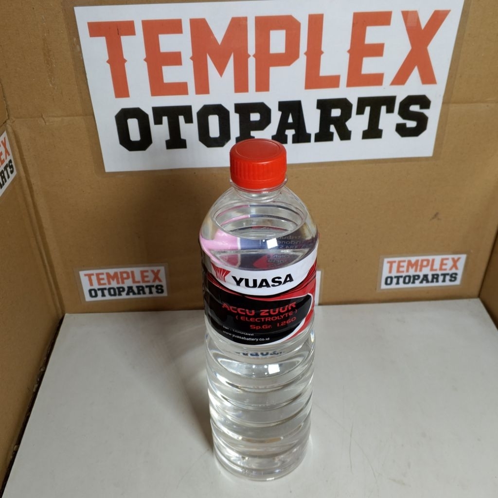AIR AKI YUASA ASLI ACCU ZUUR TUTUP BOTOL MERAH 1000ml ELECTROLITE