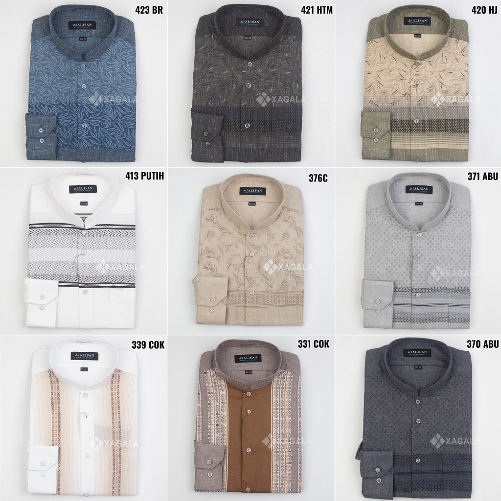 ALISAN Baju Koko Alisan Lengan Panjang Kancing Luar