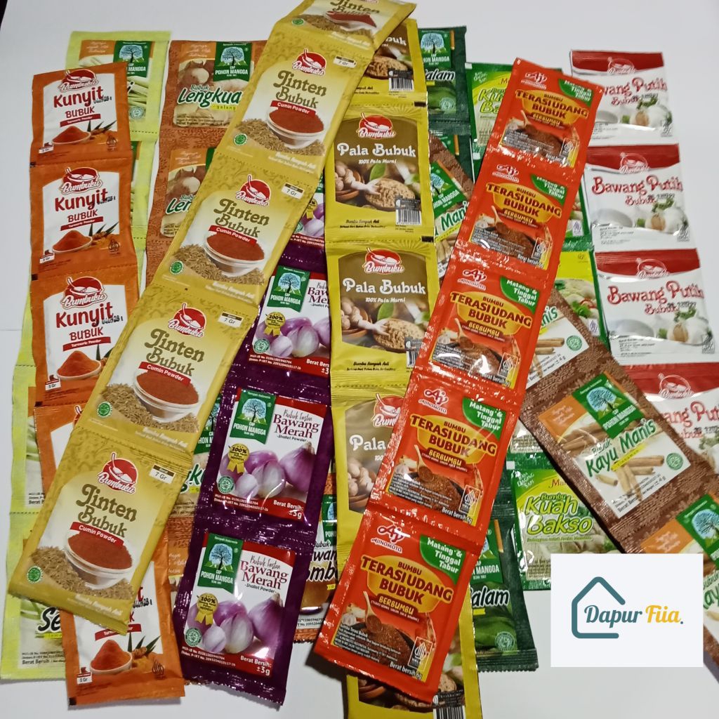 Bumbu dapur BUBUK RENCENGAN 1 renceng isi 5 bungkus / bumbu dapur  / rempah / herbal / penyedap