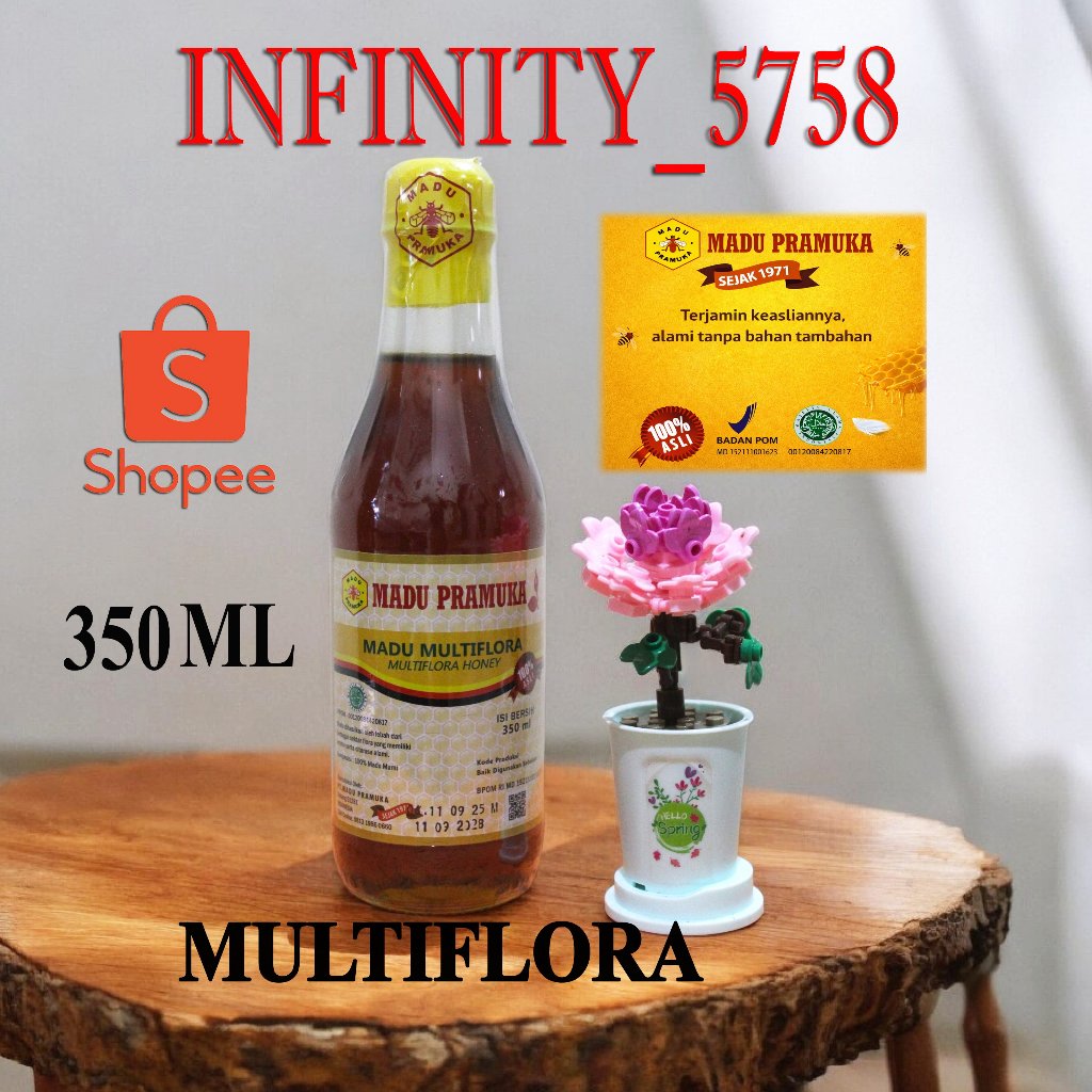 MADU PRAMUKA MADU MULTIFLORA 350 ML (MADU ASLI)