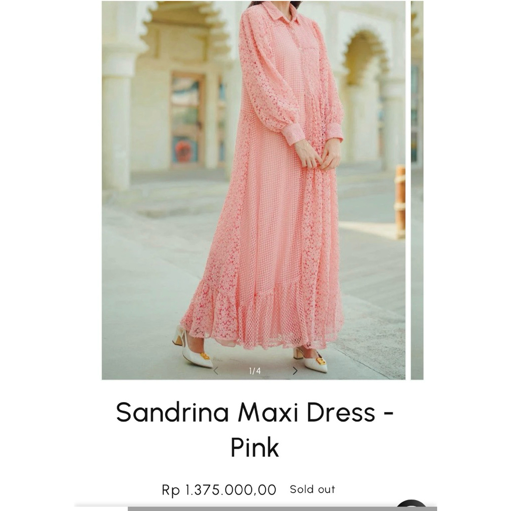 Ready lagi Preloved BENANG JARUM Art Nouveau Series Plated Maxi Dress - Benang Jarum Dress Gamis Blu