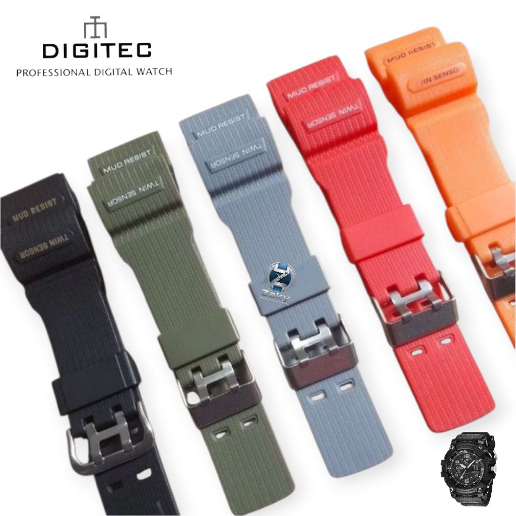 Strap/Pengait Jam Tangan Digitec DA-2125T DA2125T DG-2102T DG2102T Rubber Strap