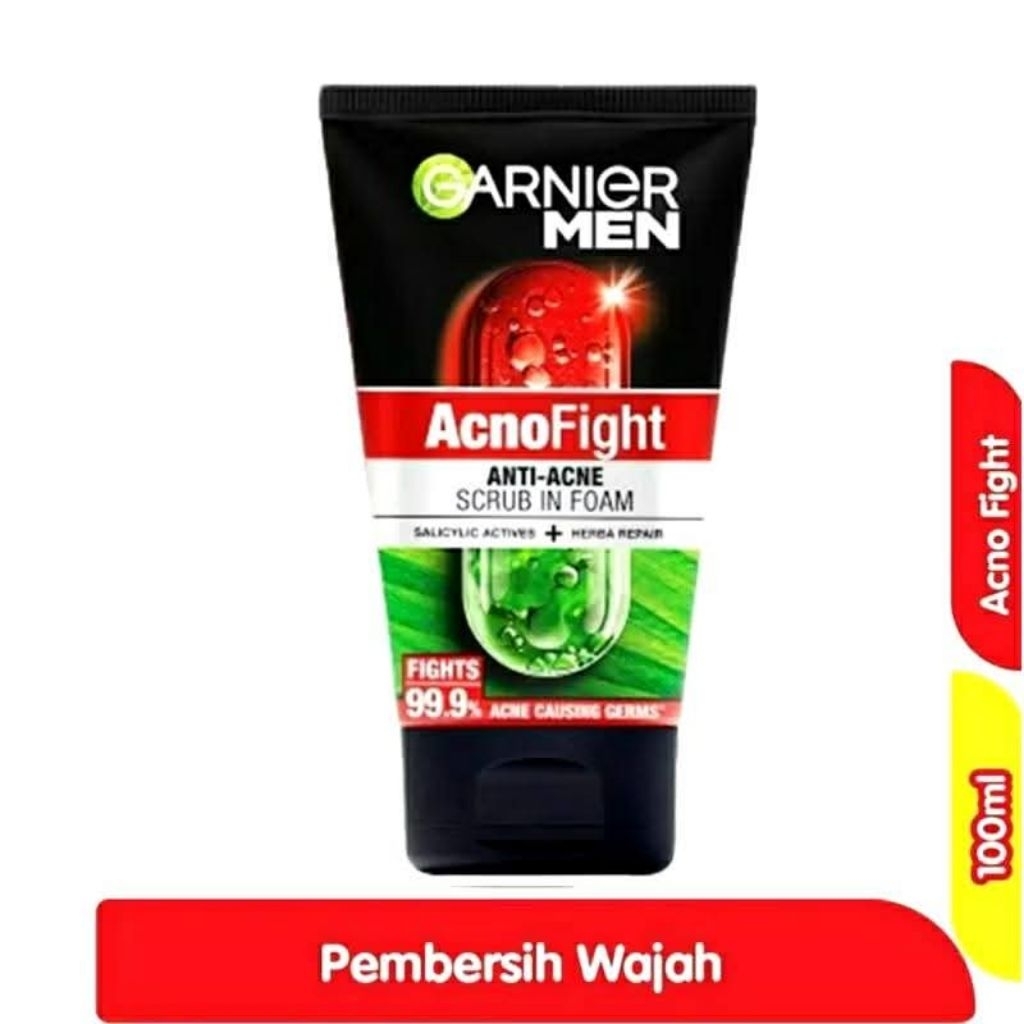 Garnier Men Acnofight Anti Acne Scrub in Foam - Garnier Men Acne Facial Wash