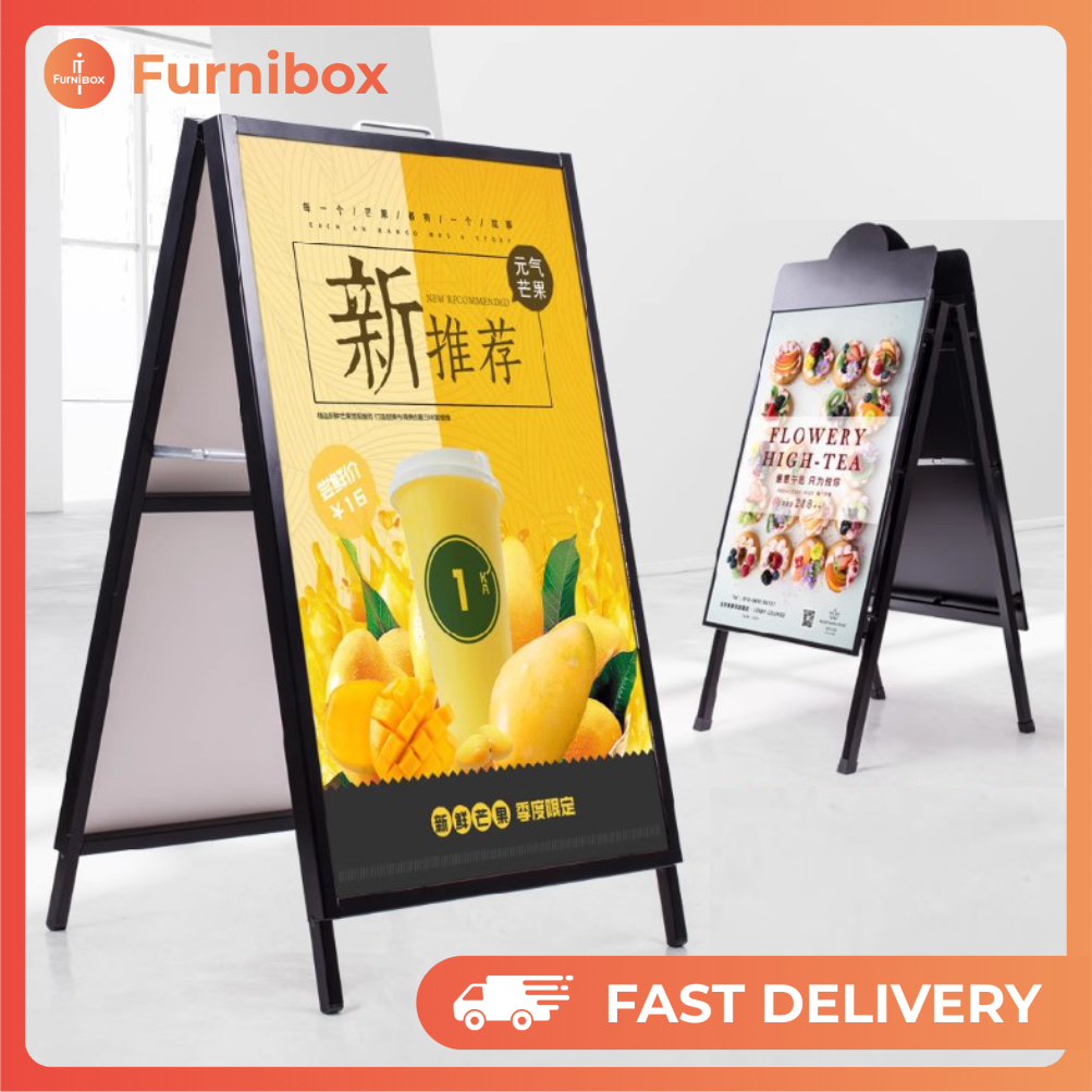Stand Display Banner Poster Menu Papan Iklan Standing Banner Billboard Display Stand Outdoor