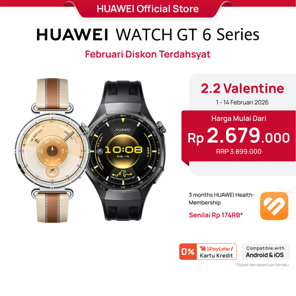 [HOT SELLING] WATCH GT 6 Series Smartwatch l Golf & Diving* l Running & Cycling l 21-Day Battery Lif