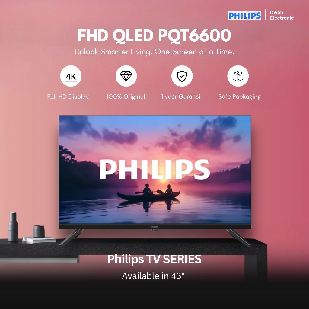 PHILIPS 43PQT6600/70 QLED 4K GOOGLE TV 43 inch