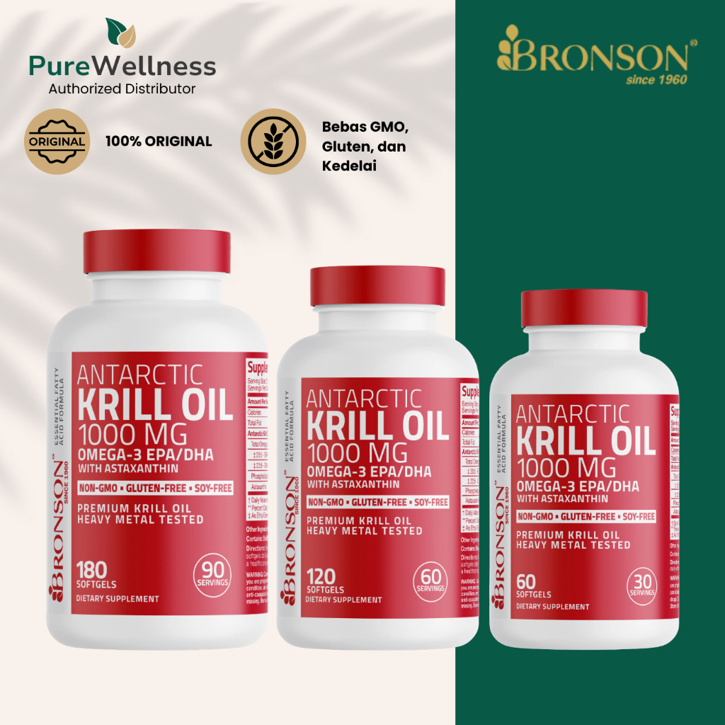 Bronson Krill Oil Omega-3 EPA/DHA Astaxanthin - 1,000 mg