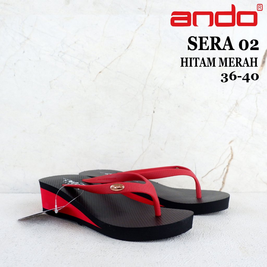 Sandal ANDO Wanita wedges - size 36-40 - SERA 02 / SERA / IONA / IRISBELA - Sandal japit wanita ando