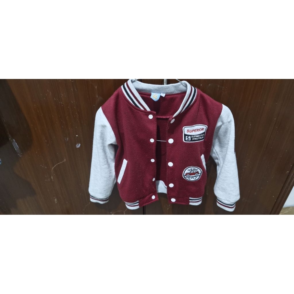 Preloved - Jaket Tebal Anak - TB 85-95cm - Jaket Varsity Baseball