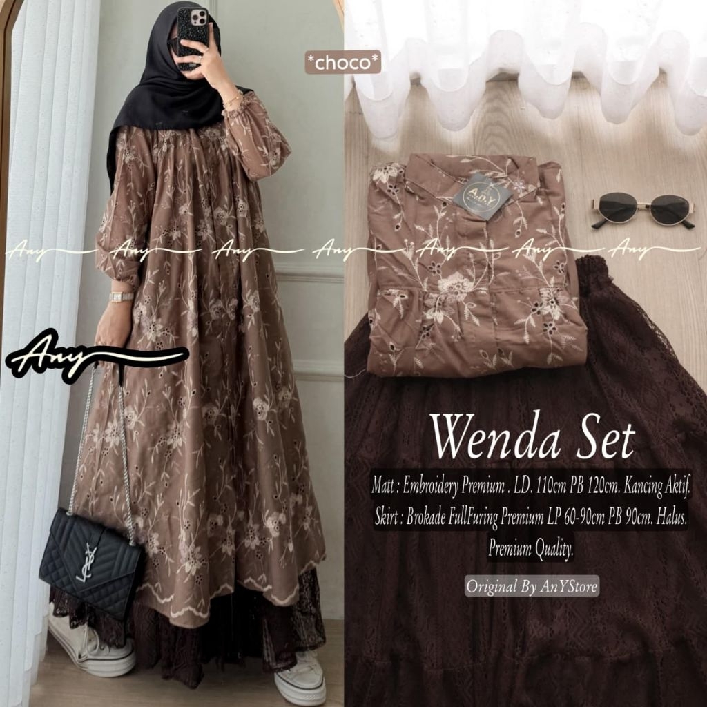 wenda set tunik embordir mix rok brokat full furing by any - tunik katun rok plisket.Nagita set by k