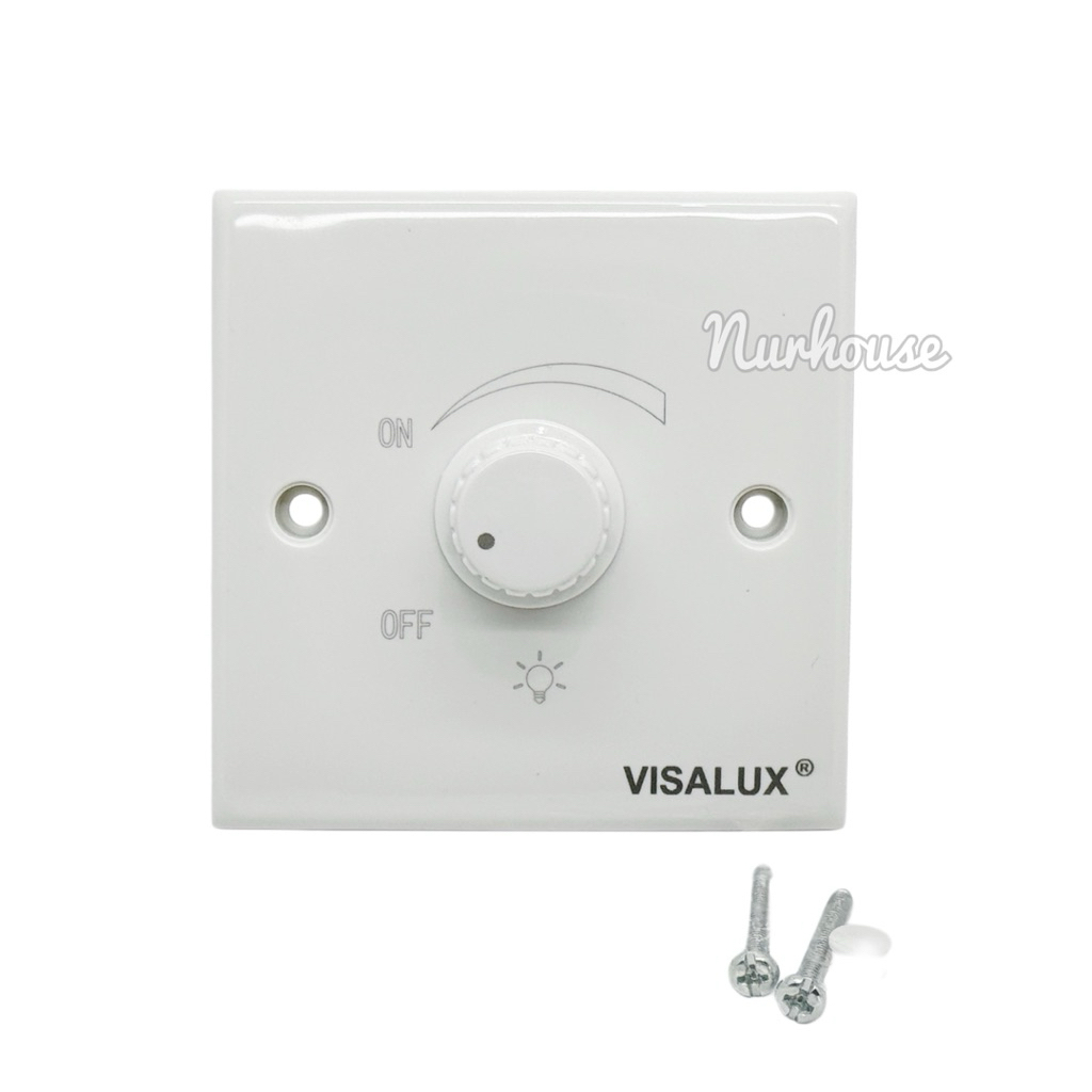 Saklar Dimmer Putar VISALUX 630W 220V | Pengatur Terang Lampu LED & Pijar