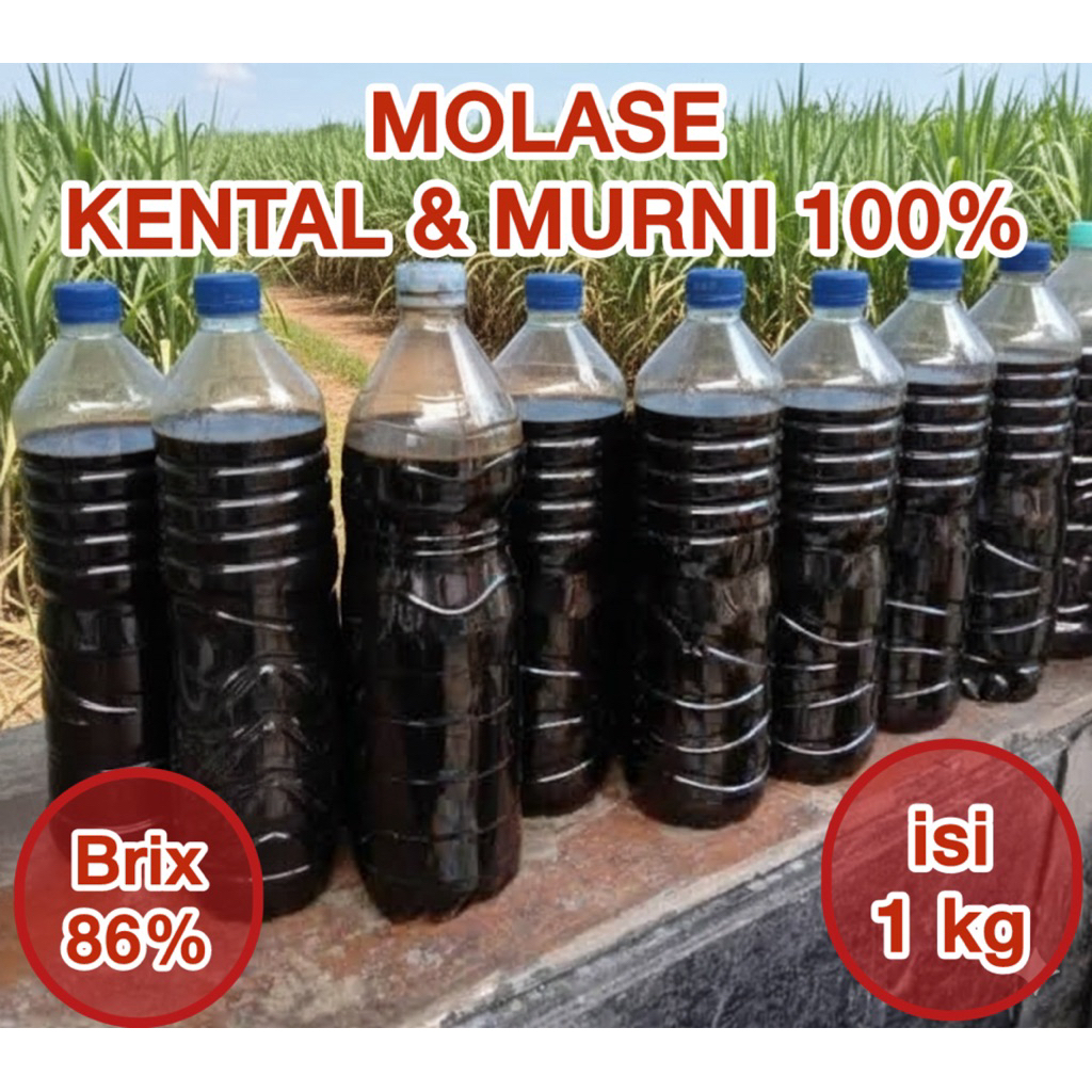 Molase Murni 100% Kemasan 1kg - Tetes Tebu Tanpa Campuran Air - Pakan Ternak, Perikanan & Fermentasi