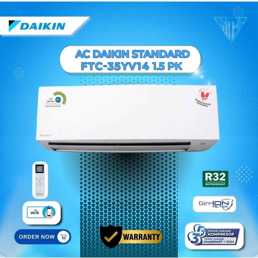 (Khusus Wilayah Kota Palembang) Ac 1,5Pk Daikin FTC35YV, Ac Daikin 1,5pk FTC-35YV, Daikin Indonesia,