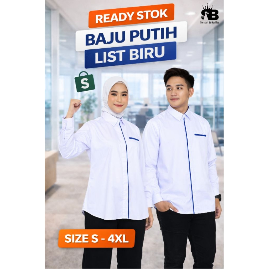 Baju kerja kantor/Seragam kerja wanita/Kemeja kerja putih/Atasan wanita lengan panjang/Seragam kerja