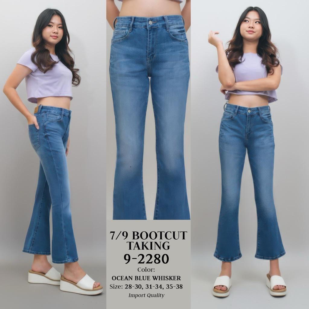 CUTBRAY JEANS HW 7/9 OVEAN BLUE  BAHAN SOFTJEANS STRETCH, NYAMAN DIPAKAI M2000 IMPORT QUALITY