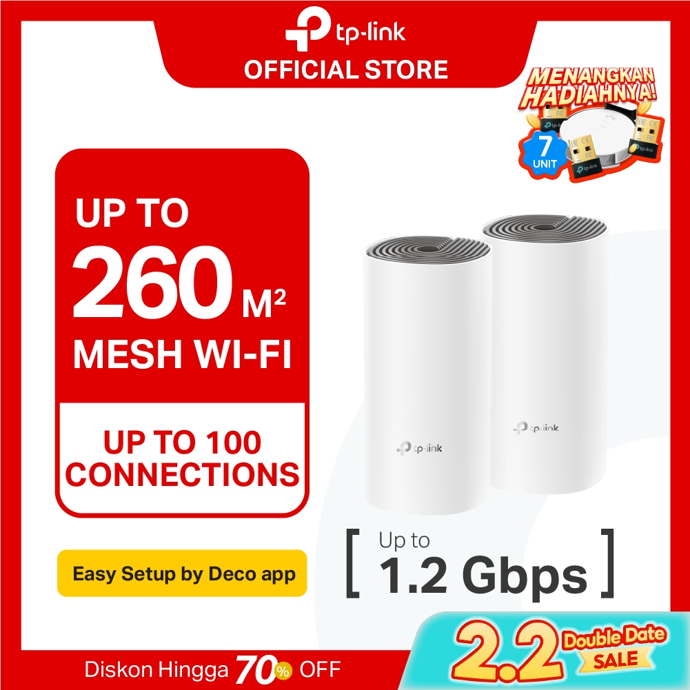 TP-Link Deco E4 | AC1200 Mesh WiFi System | WiFi 5 | Dual Band | Gigabit | Router Access Point