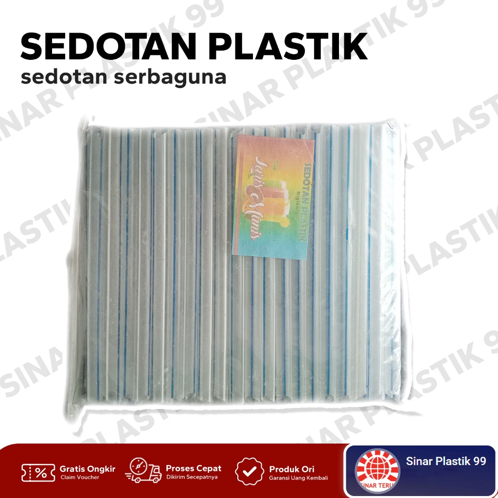 Sedotan Plastik Bening Transparan