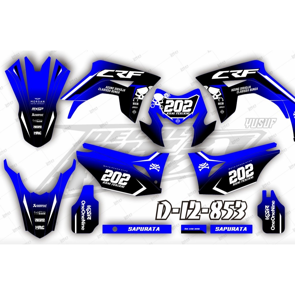 Decal Stiker Motor CRF 150 L Tosca Matte Minimalis Dekal Sticker Variasi Striping CRF 150 L