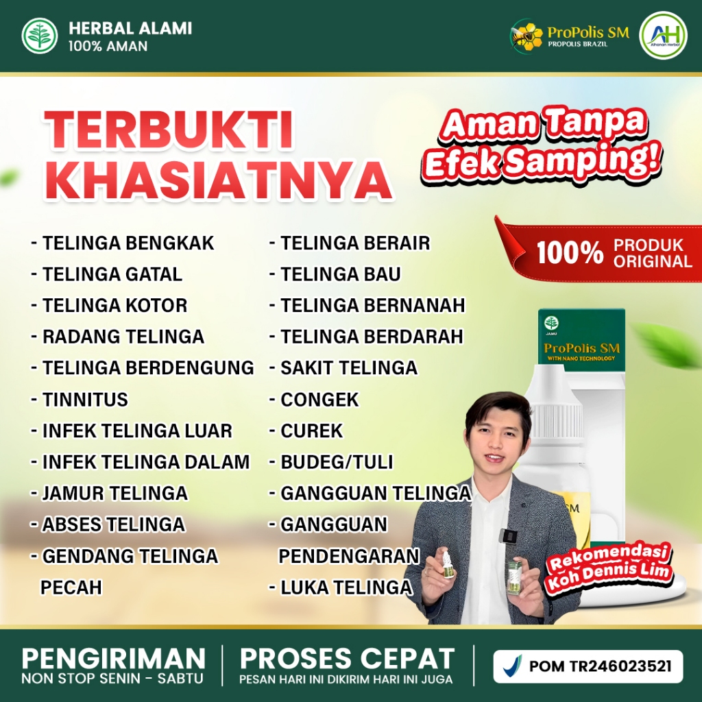 Obat Tetes Telinga Gatal Berair Congek Berdengung Budeg Telinga Bernanah Anak Dewasa - Propolis SM