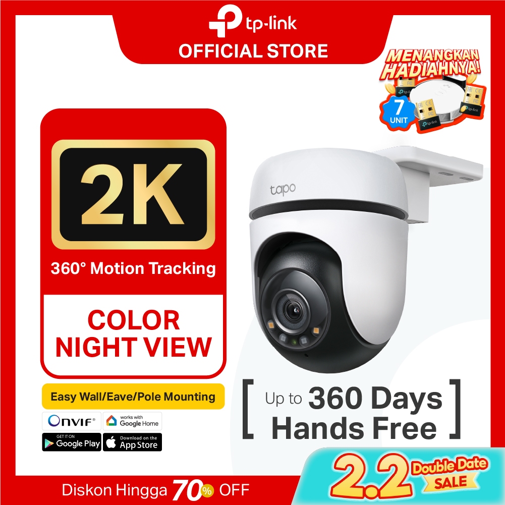 TP-Link Tapo C510W | 2K Kamera CCTV Outdoor | PTZ IP WiFi Camera | 3MP | IP65 Waterproof | Video SD