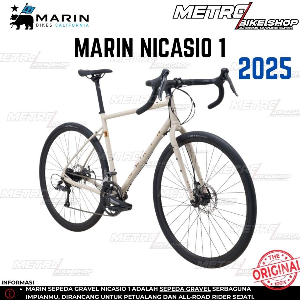 Marin Nicasio 1 Bone Grey size 50 ORIGINAL Gravel Marin Sepeda Gravel 700c Nicasio 1