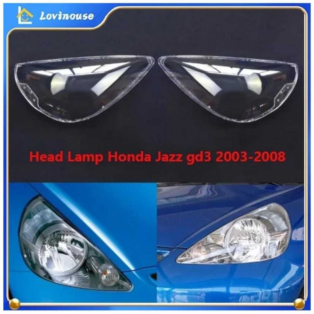 TERMURAHSepasang Mika Cover Tutup Kaca Lensa Lampu Depan Mobil Honda Jazz vtec idsi 2003-2007 2003 2
