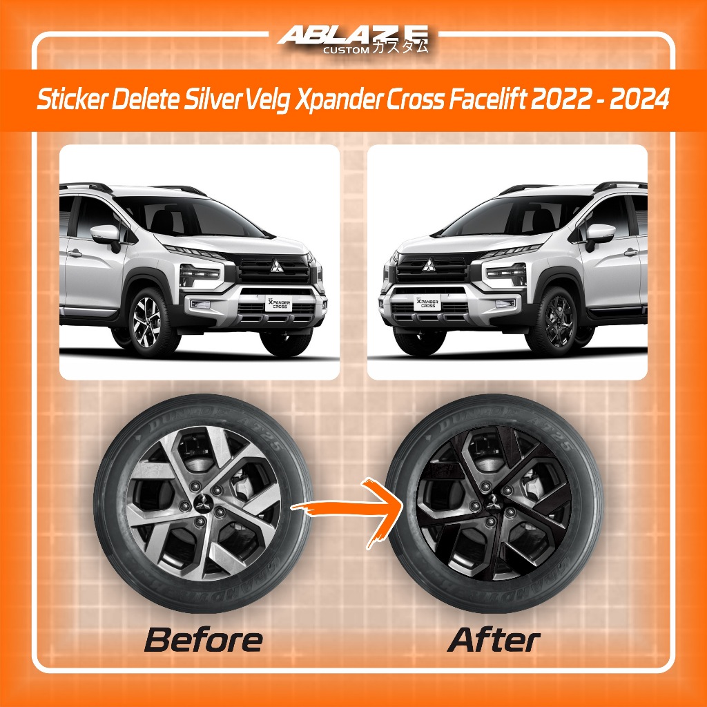 Sticker Delete Silver velg Xpander cros facelift 2022 - 2024 Ring17