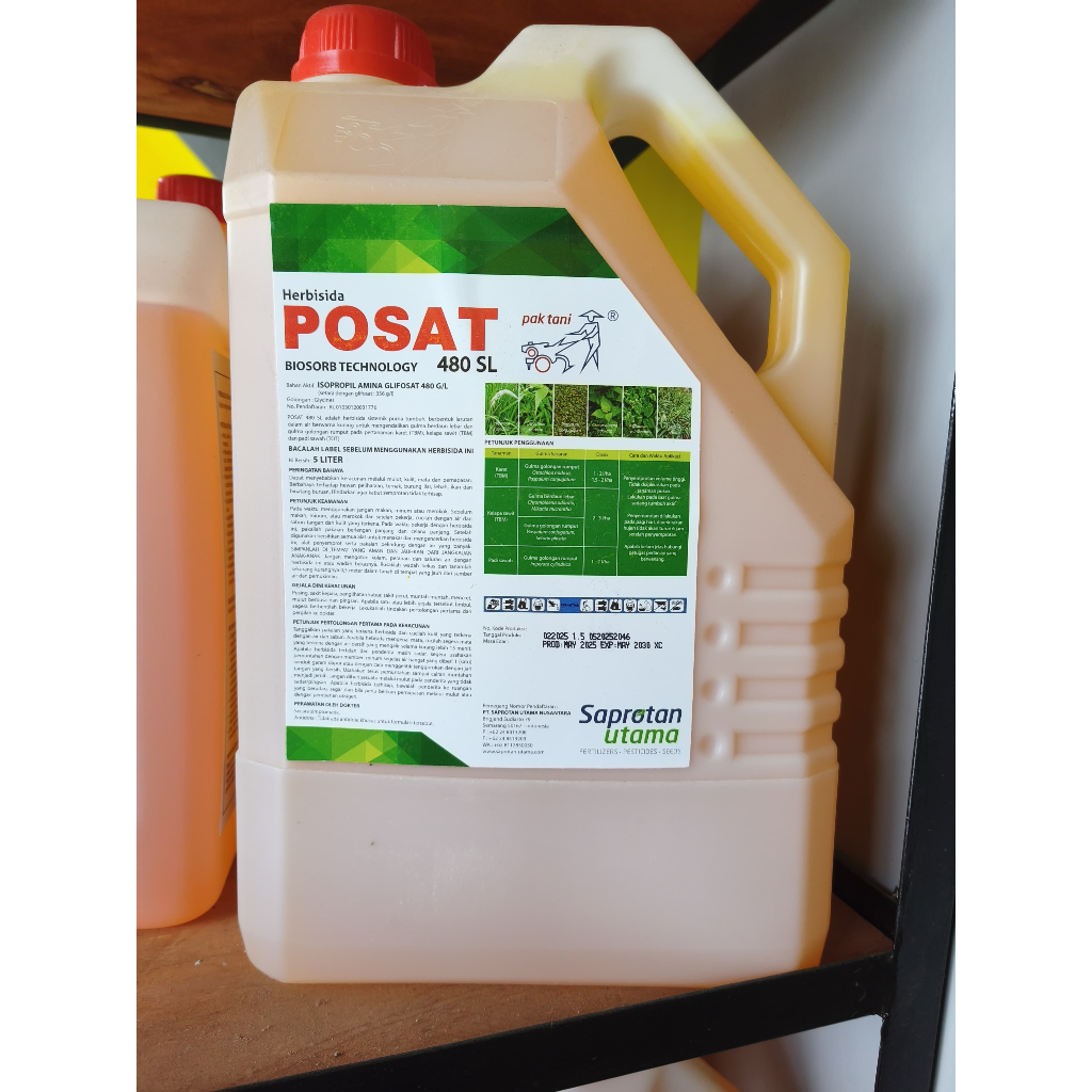 Herbisida Posat 480Sl 5l Sistemik non Selektif Tahan Hujan