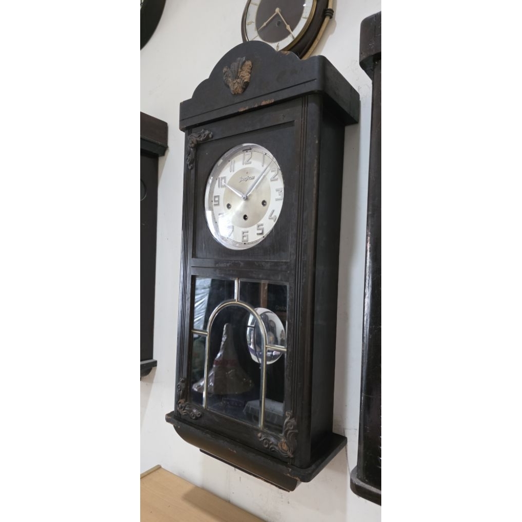 Jam Bandul Antik Kuno Junghans Westminster  Deluxe 3 lubang bunyi perempatan