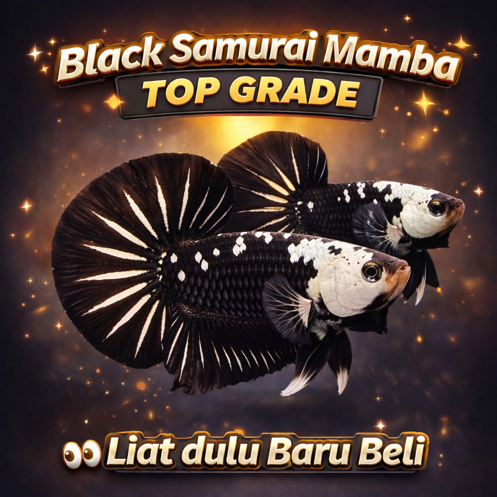 Hiasan Akuarium Cupang BLACK SAMURAI MAMBA