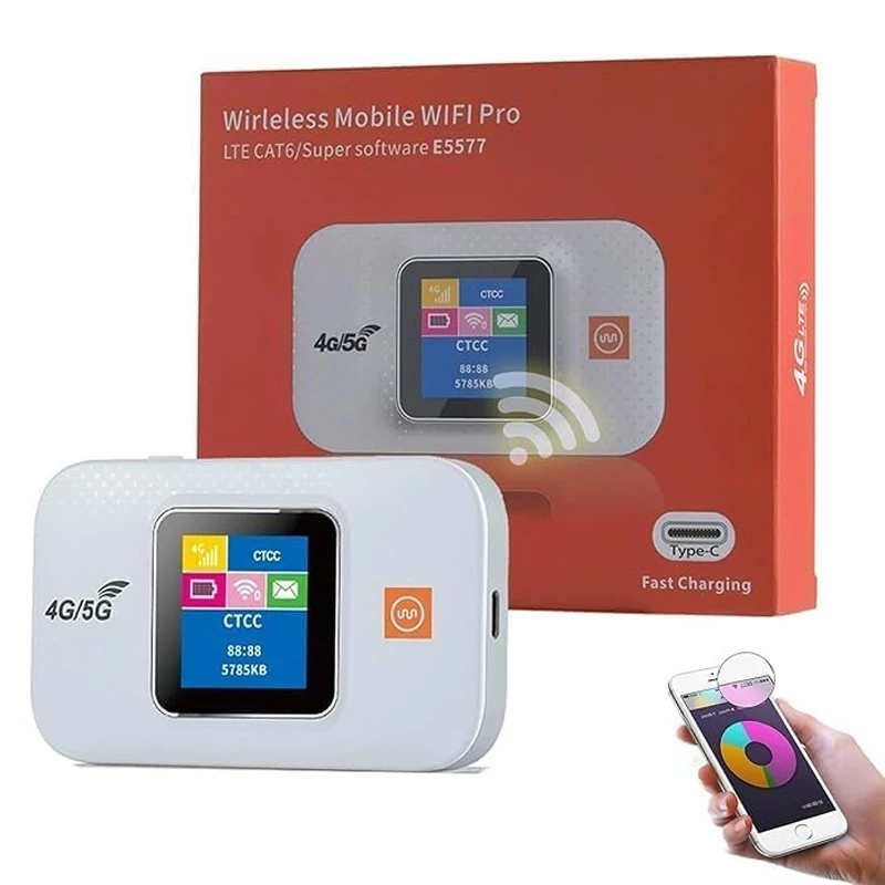 Hotspot 4G  WiFi Seluler 4G Router Portabel Dengan Slot Kartu Sim, Router Saku Pintar Mini Mendukung
