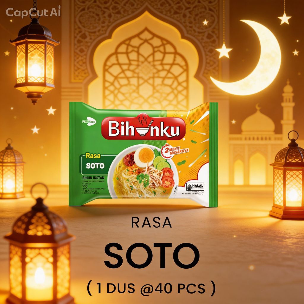 Bihunku Instan kuah - Soto - 1 dus - 40 Pcs - 55gr free bubble wrap