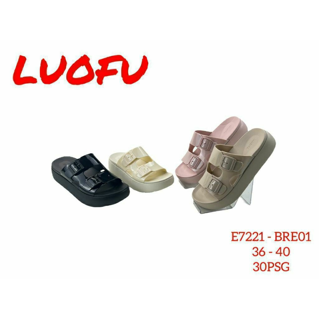Sandal Luofu Tinggi Ban 2 Gesper E7221